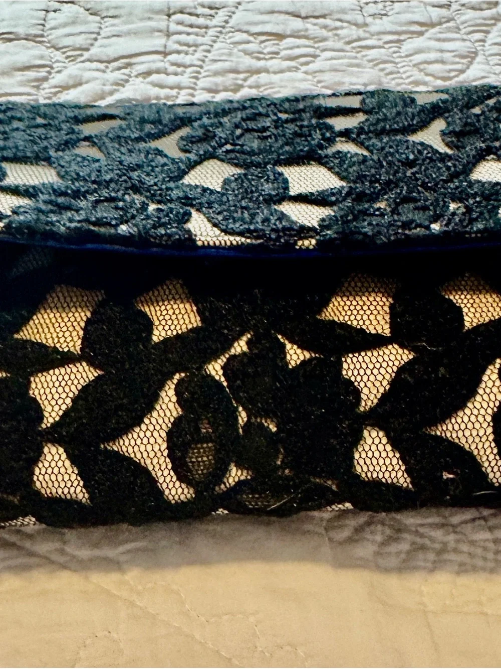 Neiman Marcus Black Lace Overlay Clutch